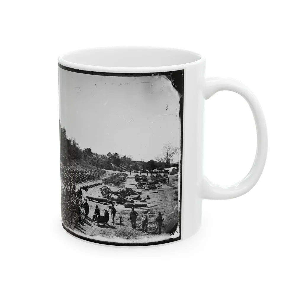 Broadway Landing, Appomattox River, Virginia. Park Of Artillery(2) (U.S. Civil War) White Coffee Mug-Go Mug Yourself