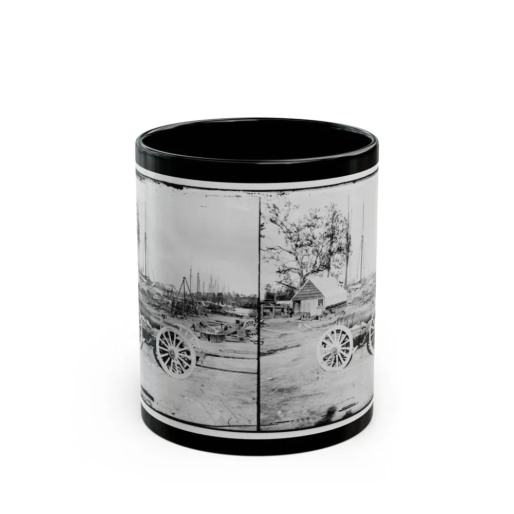 Broadway Landing, Appomattox River, Virginia. Park Of Artillery(3) (U.S. Civil War) Black Coffee Mug-11oz-Go Mug Yourself