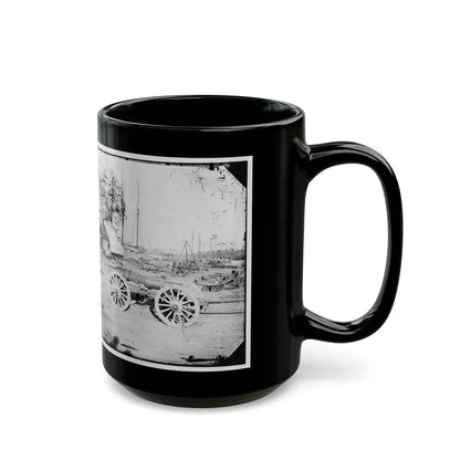 Broadway Landing, Appomattox River, Virginia. Park Of Artillery(3) (U.S. Civil War) Black Coffee Mug-Go Mug Yourself