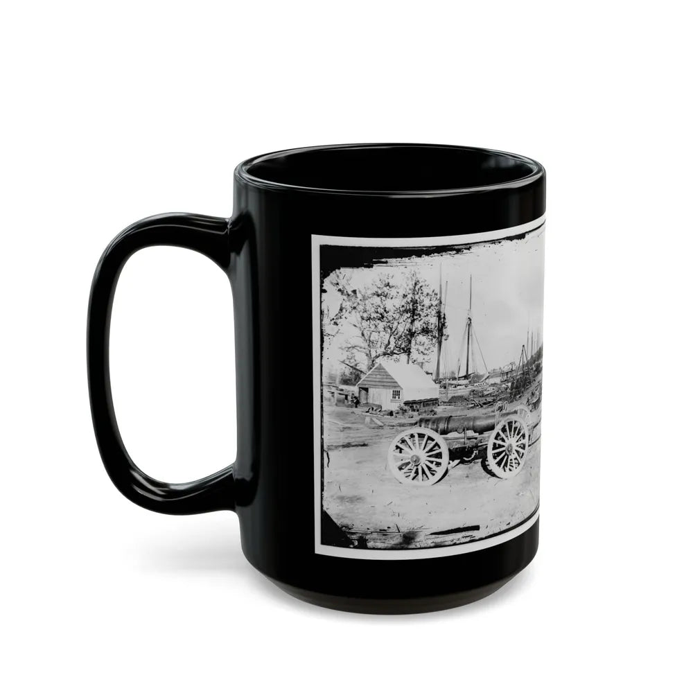 Broadway Landing, Appomattox River, Virginia. Park Of Artillery(3) (U.S. Civil War) Black Coffee Mug-Go Mug Yourself