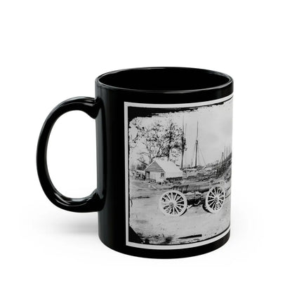 Broadway Landing, Appomattox River, Virginia. Park Of Artillery(3) (U.S. Civil War) Black Coffee Mug-Go Mug Yourself