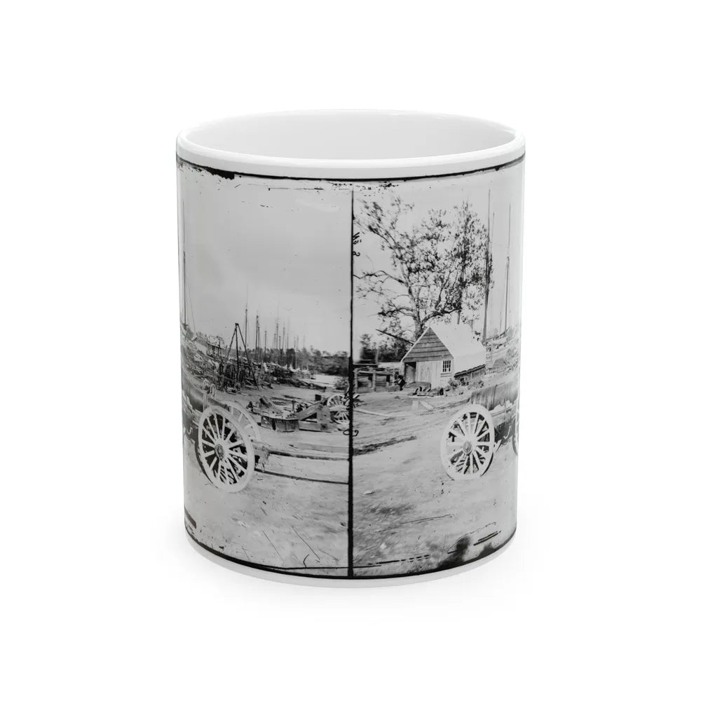 Broadway Landing, Appomattox River, Virginia. Park Of Artillery(3) (U.S. Civil War) White Coffee Mug-11oz-Go Mug Yourself