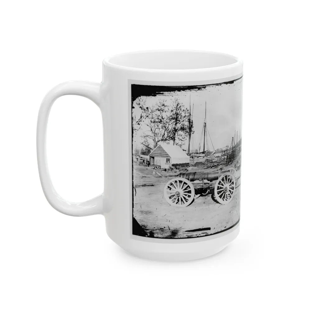 Broadway Landing, Appomattox River, Virginia. Park Of Artillery(3) (U.S. Civil War) White Coffee Mug-Go Mug Yourself