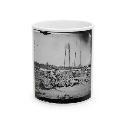 Broadway Landing, Appomattox River, Virginia. Supply Boats And Stores (U.S. Civil War) White Coffee Mug-11oz-Go Mug Yourself