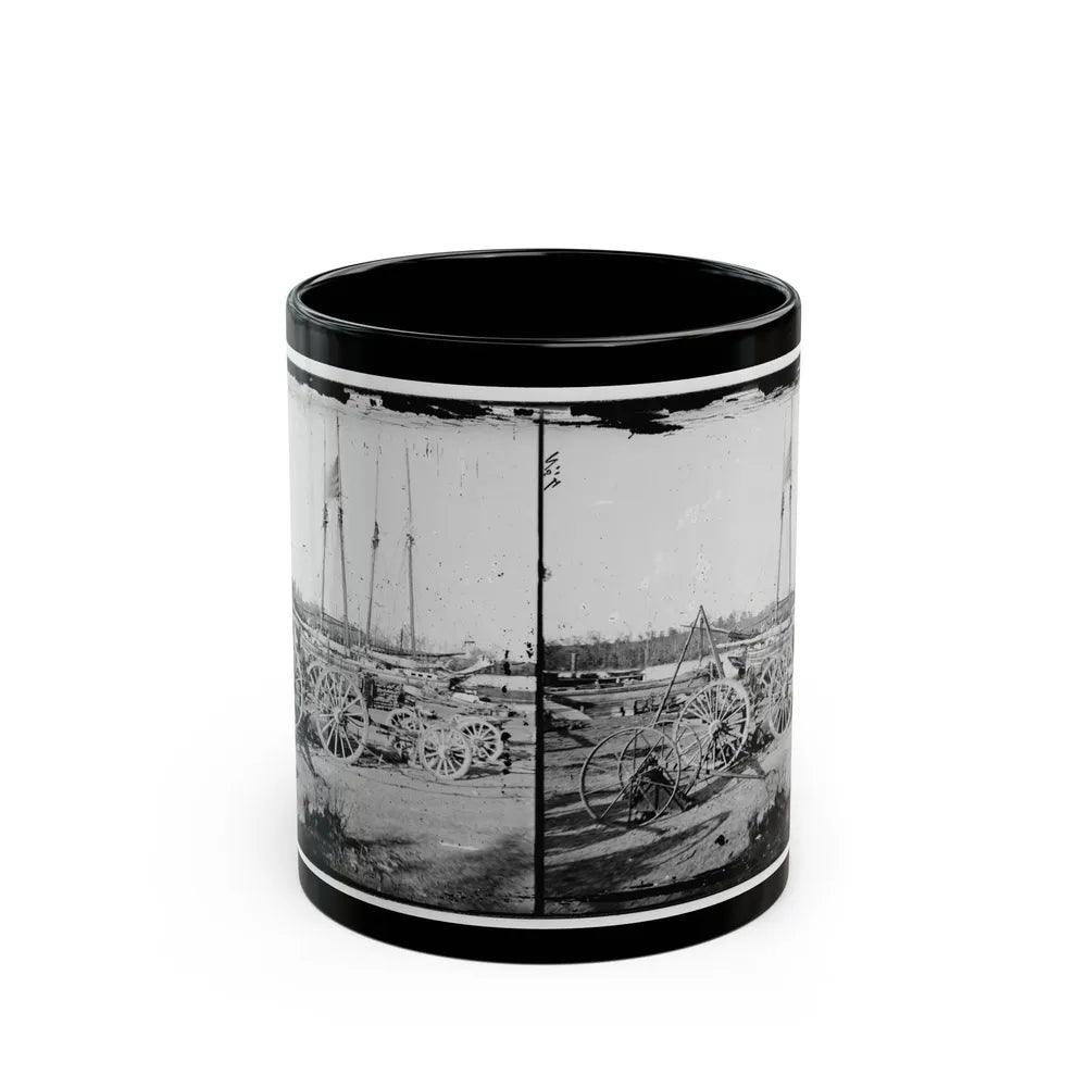 Broadway Landing, Appomattox River, Virginia. Supply Boats And Stores(2) (U.S. Civil War) Black Coffee Mug-11oz-Go Mug Yourself