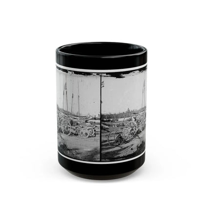 Broadway Landing, Appomattox River, Virginia. Supply Boats And Stores(2) (U.S. Civil War) Black Coffee Mug-15oz-Go Mug Yourself