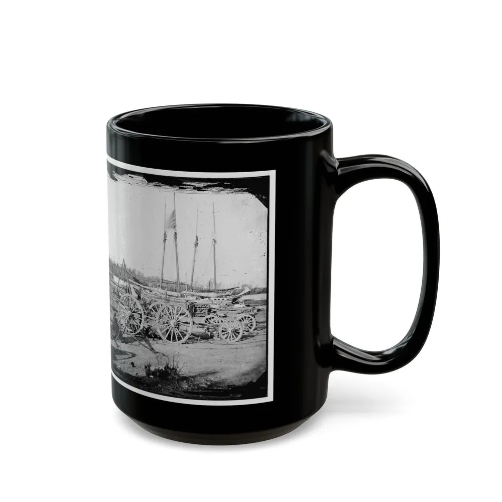 Broadway Landing, Appomattox River, Virginia. Supply Boats And Stores(2) (U.S. Civil War) Black Coffee Mug-Go Mug Yourself