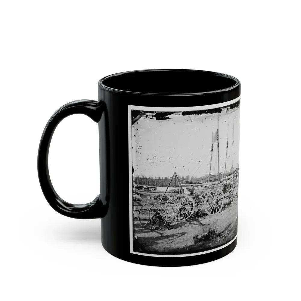 Broadway Landing, Appomattox River, Virginia. Supply Boats And Stores(2) (U.S. Civil War) Black Coffee Mug-Go Mug Yourself