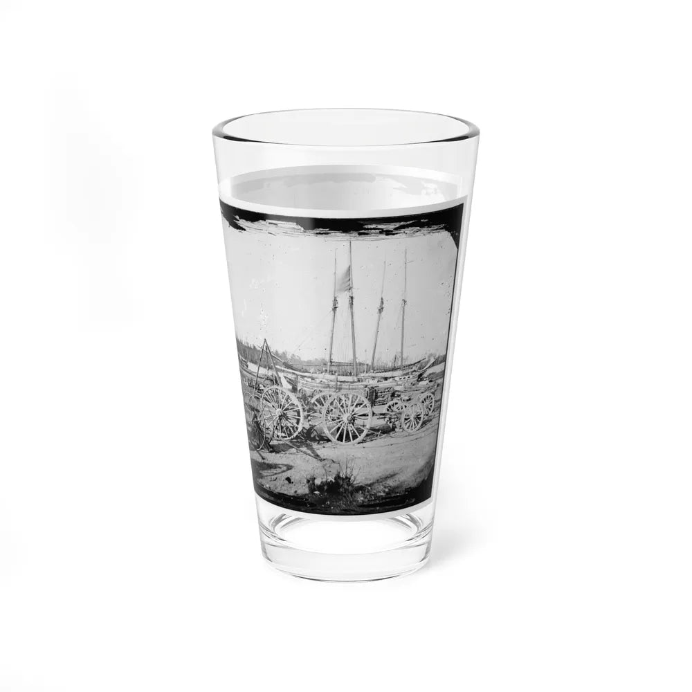 Broadway Landing, Appomattox River, Virginia. Supply Boats And Stores(2) (U.S. Civil War) Pint Glass 16oz-Go Mug Yourself