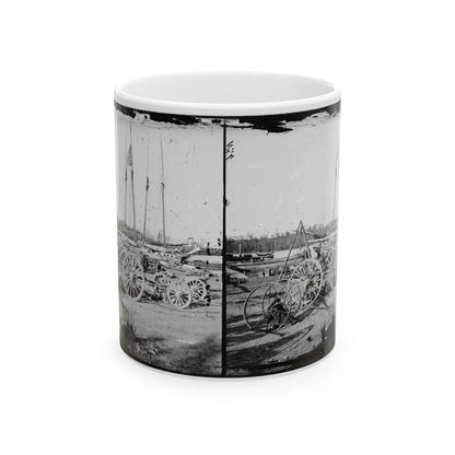 Broadway Landing, Appomattox River, Virginia. Supply Boats And Stores(2) (U.S. Civil War) White Coffee Mug-11oz-Go Mug Yourself