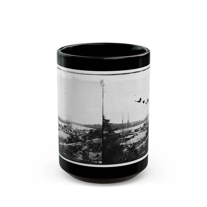 Broadway Landing, Appomattox River, Virginia. View Of Docks And Supply Boats (U.S. Civil War) Black Coffee Mug-15oz-Go Mug Yourself