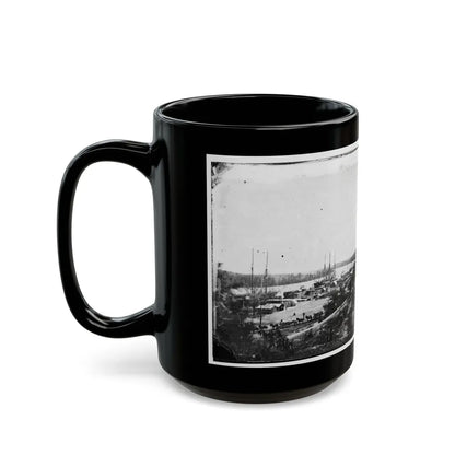 Broadway Landing, Appomattox River, Virginia. View Of Docks And Supply Boats (U.S. Civil War) Black Coffee Mug-Go Mug Yourself