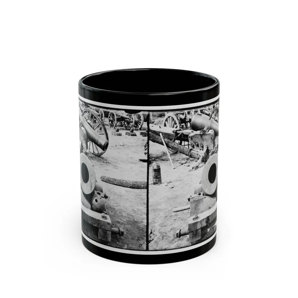 Broadway Landing, Appomattox River, Virginia. View Of Mortar And Artillery (U.S. Civil War) Black Coffee Mug-11oz-Go Mug Yourself