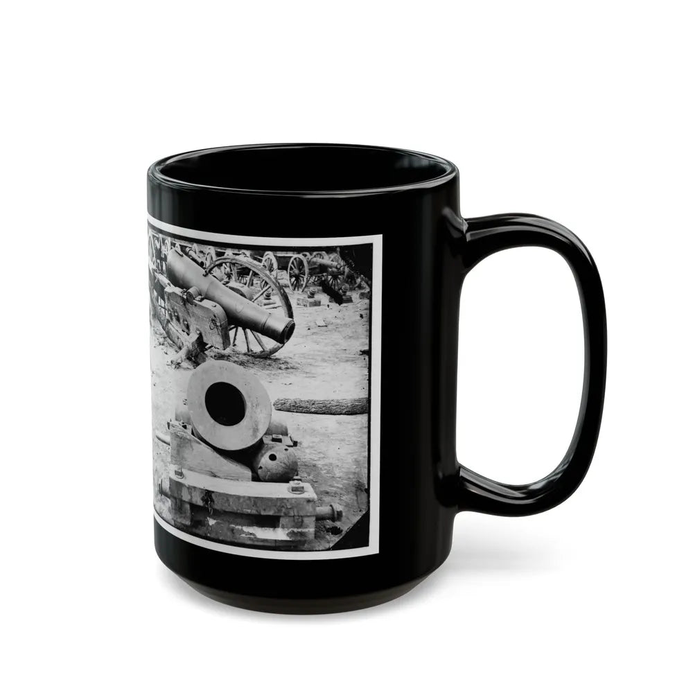 Broadway Landing, Appomattox River, Virginia. View Of Mortar And Artillery (U.S. Civil War) Black Coffee Mug-Go Mug Yourself