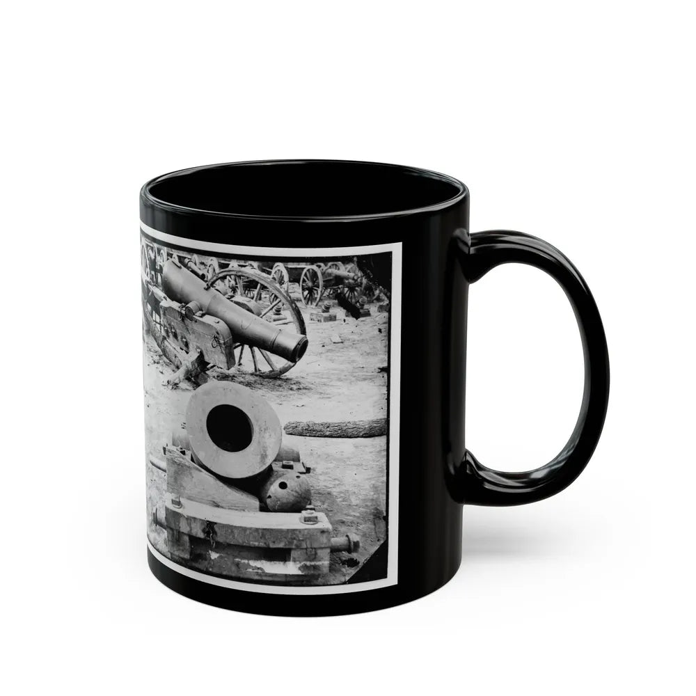 Broadway Landing, Appomattox River, Virginia. View Of Mortar And Artillery (U.S. Civil War) Black Coffee Mug-Go Mug Yourself