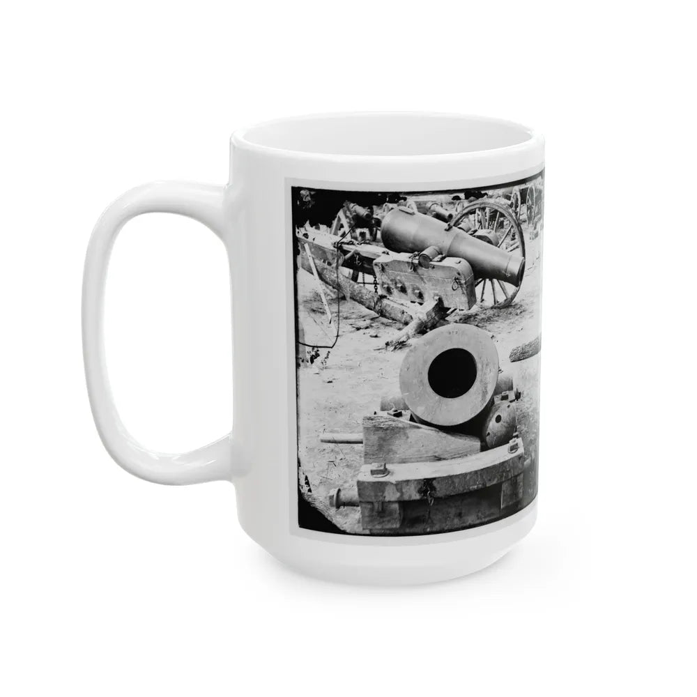 Broadway Landing, Appomattox River, Virginia. View Of Mortar And Artillery (U.S. Civil War) White Coffee Mug-Go Mug Yourself