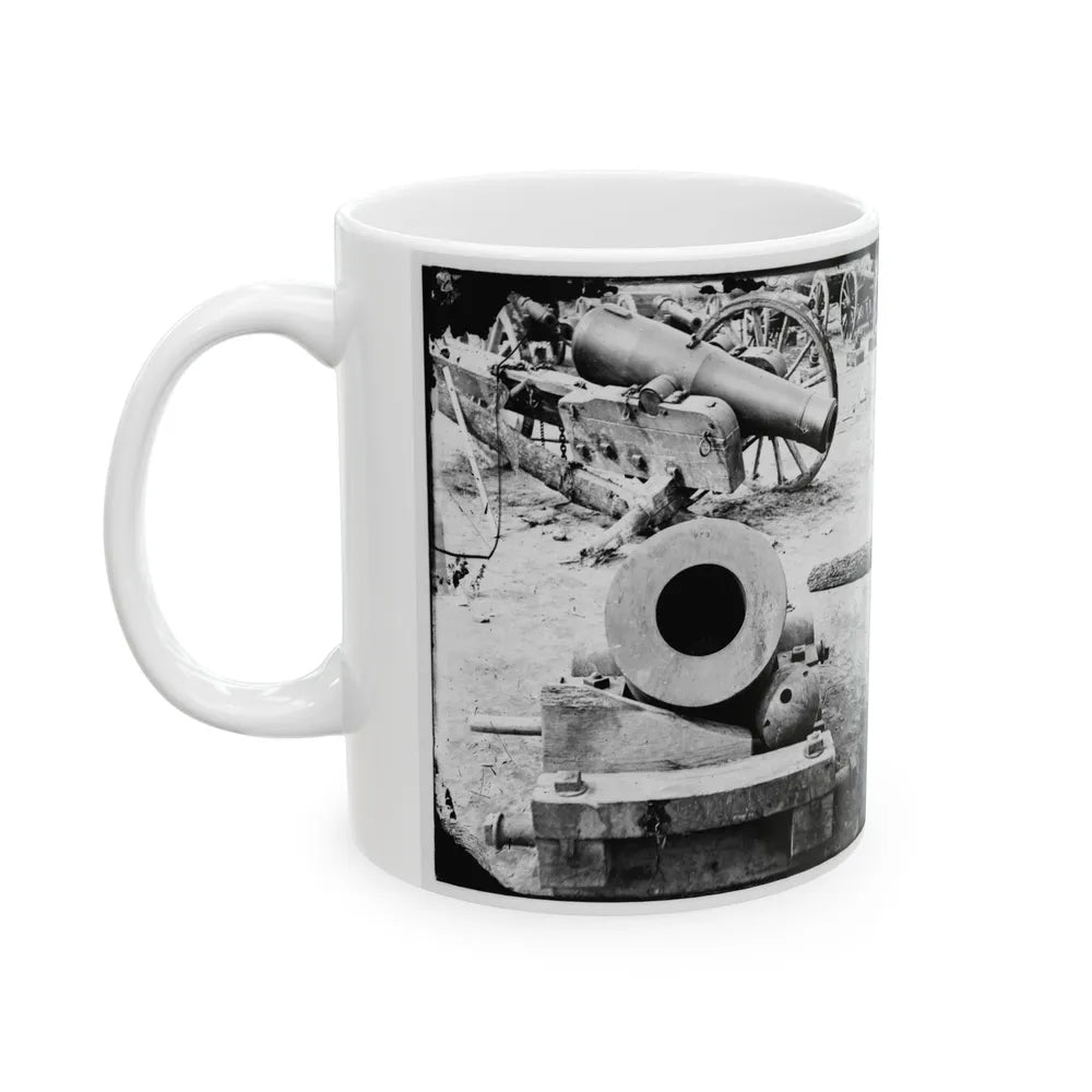 Broadway Landing, Appomattox River, Virginia. View Of Mortar And Artillery (U.S. Civil War) White Coffee Mug-Go Mug Yourself