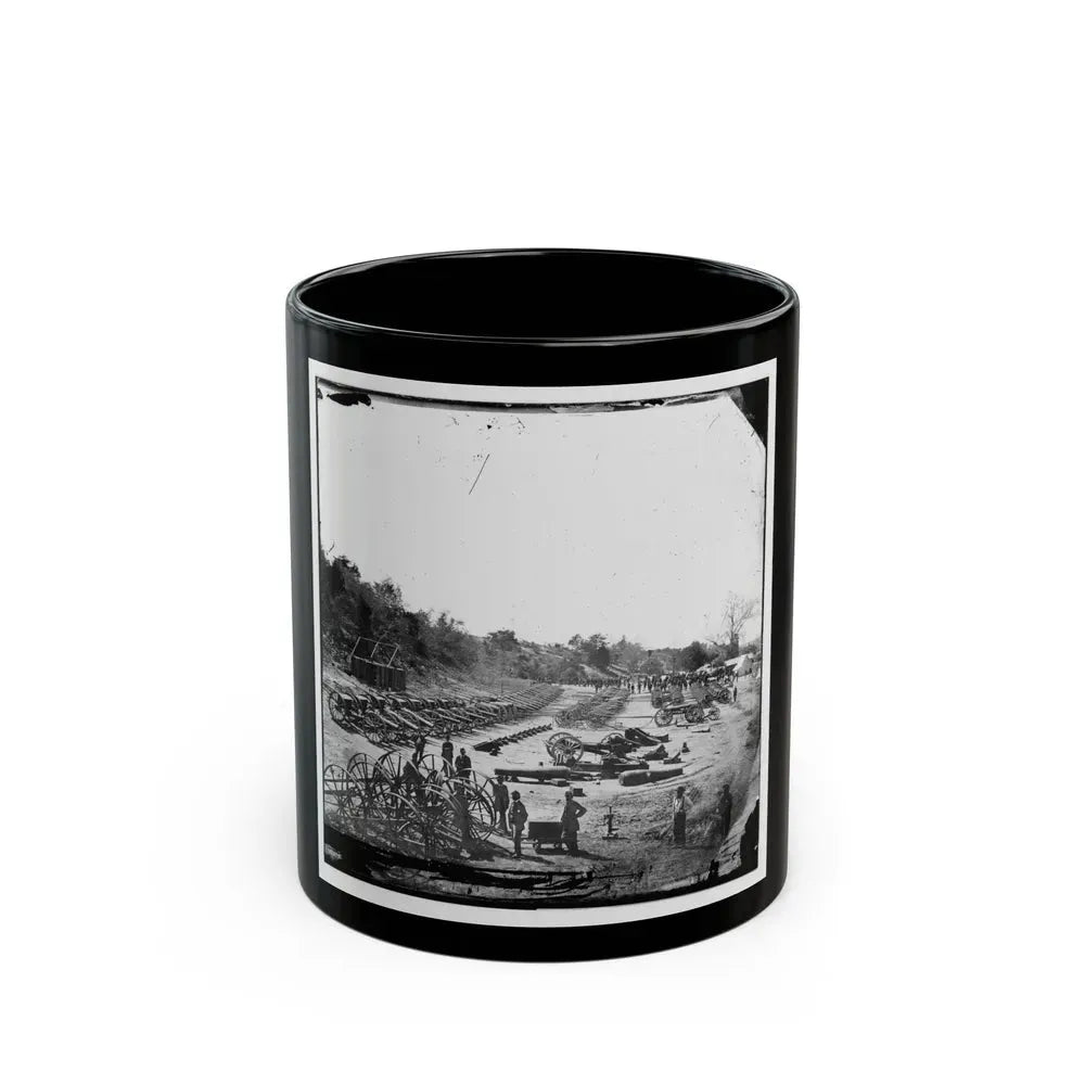 Broadway Landing, Va. Federal Ordnance At The Depot (U.S. Civil War) Black Coffee Mug 11oz - Go Mug Yourself