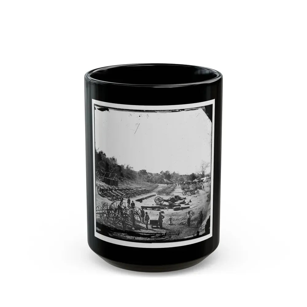 Broadway Landing, Va. Federal Ordnance At The Depot (U.S. Civil War) Black Coffee Mug 15oz - Go Mug Yourself