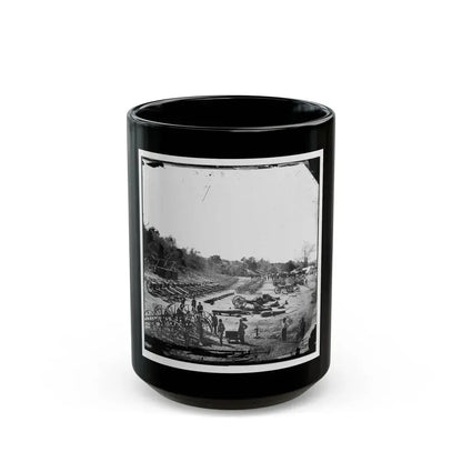 Broadway Landing, Va. Federal Ordnance At The Depot (U.S. Civil War) Black Coffee Mug 15oz - Go Mug Yourself