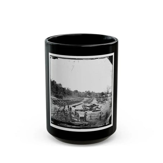 Broadway Landing, Va. Federal Ordnance At The Depot (U.S. Civil War) Black Coffee Mug 15oz - Go Mug Yourself