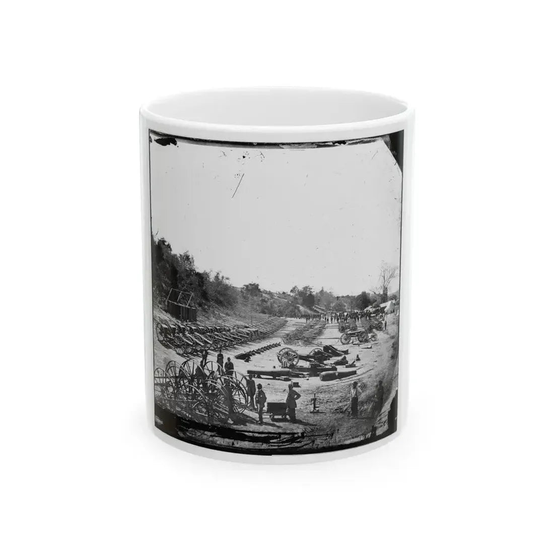 Broadway Landing, Va. Federal Ordnance At The Depot (U.S. Civil War) White Coffee Mug 11oz - Go Mug Yourself