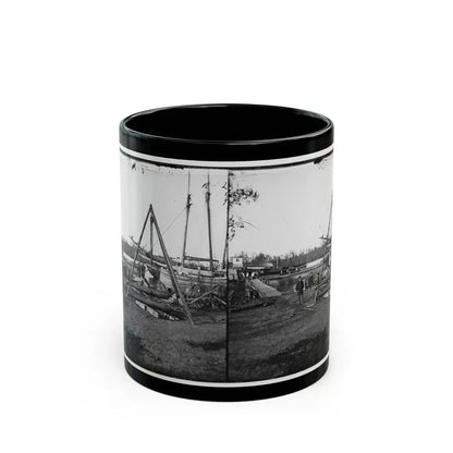 Broadway Landing, Va.  Tripod Artillery Swing By The Appomattox (U.S. Civil War) Black Coffee Mug 11oz - Go Mug Yourself