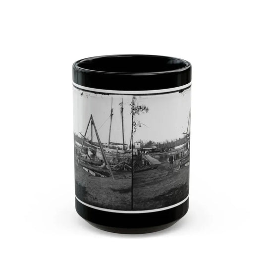Broadway Landing, Va.  Tripod Artillery Swing By The Appomattox (U.S. Civil War) Black Coffee Mug 15oz - Go Mug Yourself