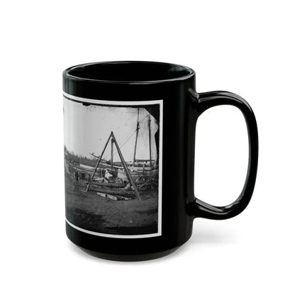 Broadway Landing, Va.  Tripod Artillery Swing By The Appomattox (U.S. Civil War) Black Coffee Mug - Go Mug Yourself