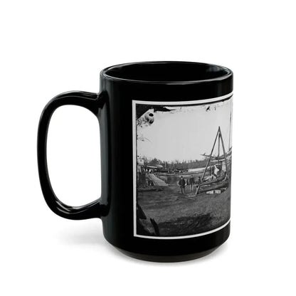 Broadway Landing, Va.  Tripod Artillery Swing By The Appomattox (U.S. Civil War) Black Coffee Mug - Go Mug Yourself