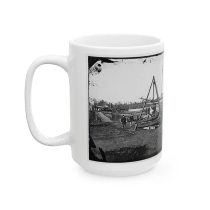 Broadway Landing, Va.  Tripod Artillery Swing By The Appomattox (U.S. Civil War) White Coffee Mug - Go Mug Yourself