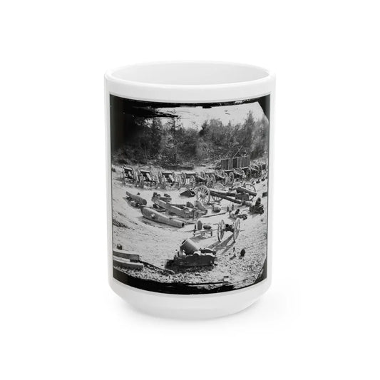 Broadway Landing, Va. Federal Ordnance At The Depot; Another View (U.S. Civil War) White Coffee Mug-15oz-Go Mug Yourself