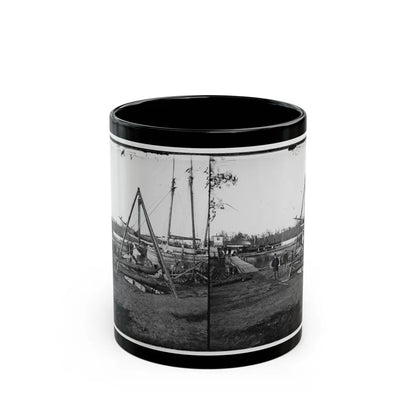 Broadway Landing, Va. Tripod Artillery Swing By The Appomattox (U.S. Civil War) Black Coffee Mug-11oz-Go Mug Yourself