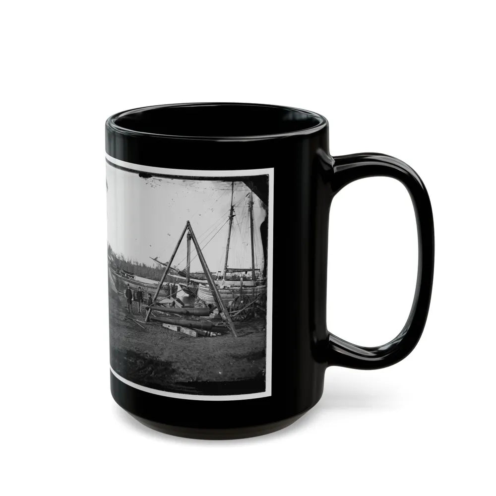 Broadway Landing, Va. Tripod Artillery Swing By The Appomattox (U.S. Civil War) Black Coffee Mug-Go Mug Yourself