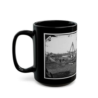 Broadway Landing, Va. Tripod Artillery Swing By The Appomattox (U.S. Civil War) Black Coffee Mug-Go Mug Yourself