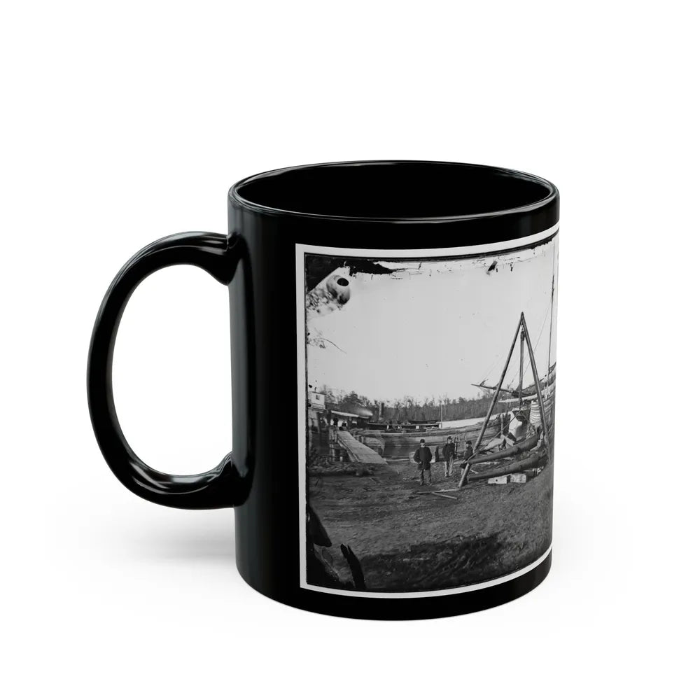 Broadway Landing, Va. Tripod Artillery Swing By The Appomattox (U.S. Civil War) Black Coffee Mug-Go Mug Yourself