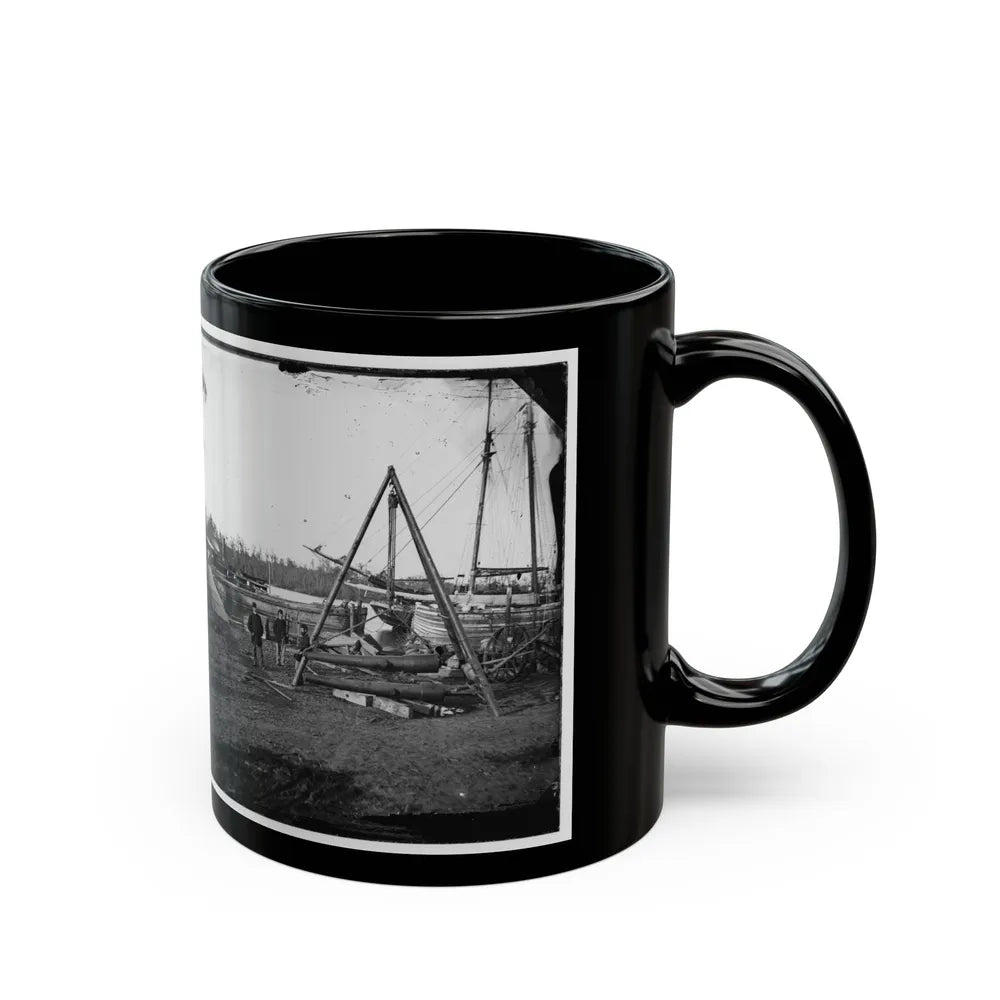 Broadway Landing, Va. Tripod Artillery Swing By The Appomattox (U.S. Civil War) Black Coffee Mug-Go Mug Yourself