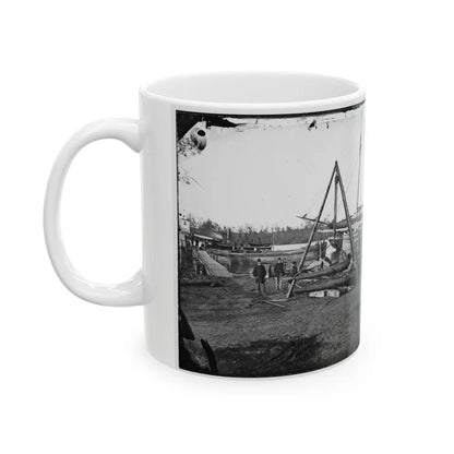 Broadway Landing, Va. Tripod Artillery Swing By The Appomattox (U.S. Civil War) White Coffee Mug-Go Mug Yourself