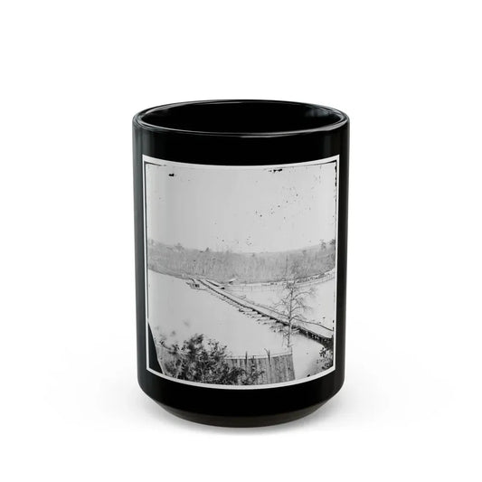 Broadway Landing, Virginia. Pontoon Bridge Across The Appomattox River (U.S. Civil War) Black Coffee Mug 15oz - Go Mug Yourself