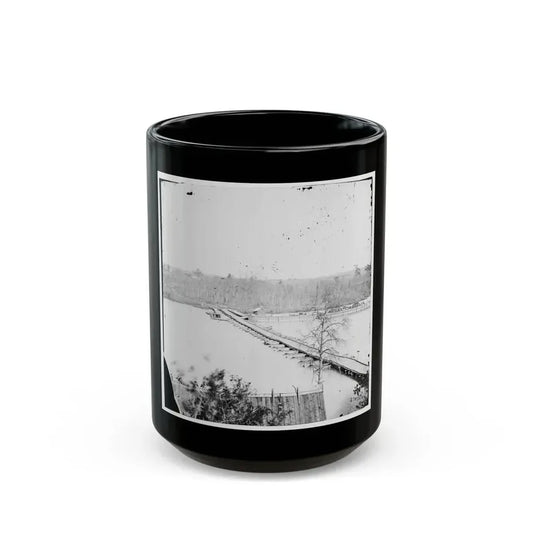 Broadway Landing, Virginia. Pontoon Bridge Across The Appomattox River (U.S. Civil War) Black Coffee Mug 15oz - Go Mug Yourself