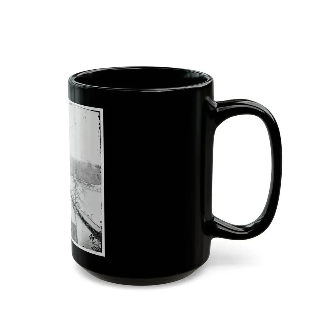 Broadway Landing, Virginia. Pontoon Bridge Across The Appomattox River (U.S. Civil War) Black Coffee Mug - Go Mug Yourself