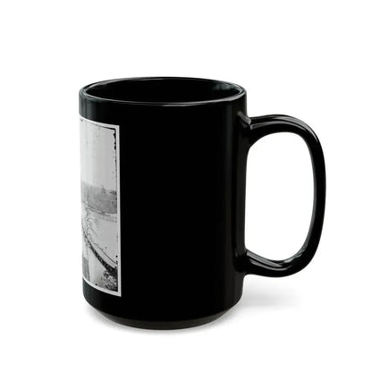 Broadway Landing, Virginia. Pontoon Bridge Across The Appomattox River (U.S. Civil War) Black Coffee Mug - Go Mug Yourself