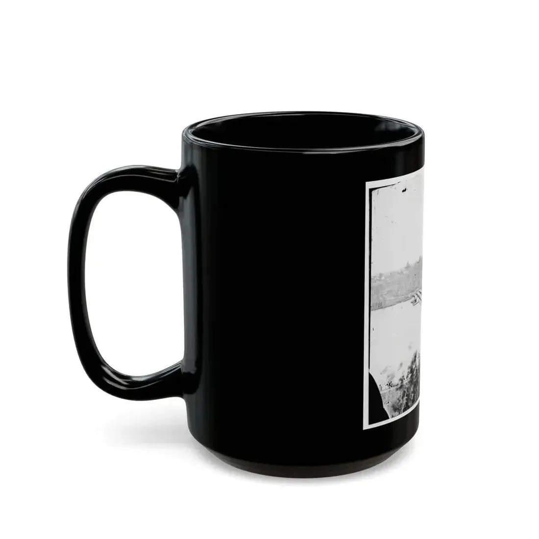 Broadway Landing, Virginia. Pontoon Bridge Across The Appomattox River (U.S. Civil War) Black Coffee Mug - Go Mug Yourself
