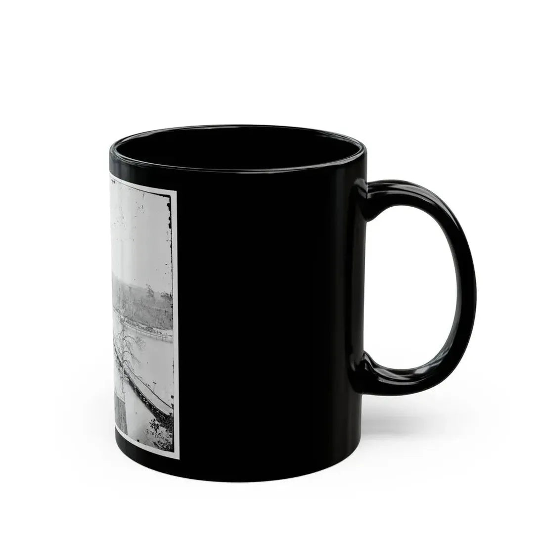 Broadway Landing, Virginia. Pontoon Bridge Across The Appomattox River (U.S. Civil War) Black Coffee Mug - Go Mug Yourself