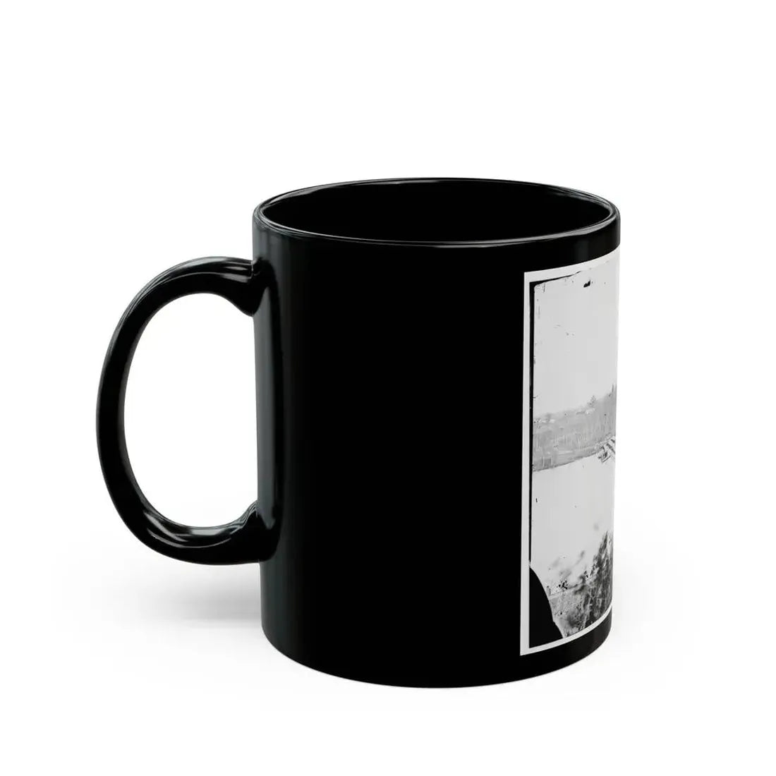Broadway Landing, Virginia. Pontoon Bridge Across The Appomattox River (U.S. Civil War) Black Coffee Mug - Go Mug Yourself