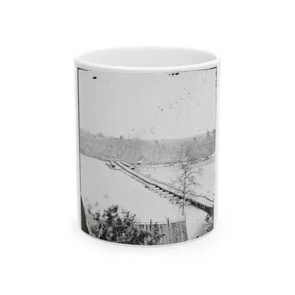 Broadway Landing, Virginia. Pontoon Bridge Across The Appomattox River (U.S. Civil War) White Coffee Mug 11oz - Go Mug Yourself