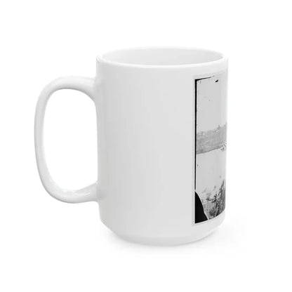 Broadway Landing, Virginia. Pontoon Bridge Across The Appomattox River (U.S. Civil War) White Coffee Mug - Go Mug Yourself