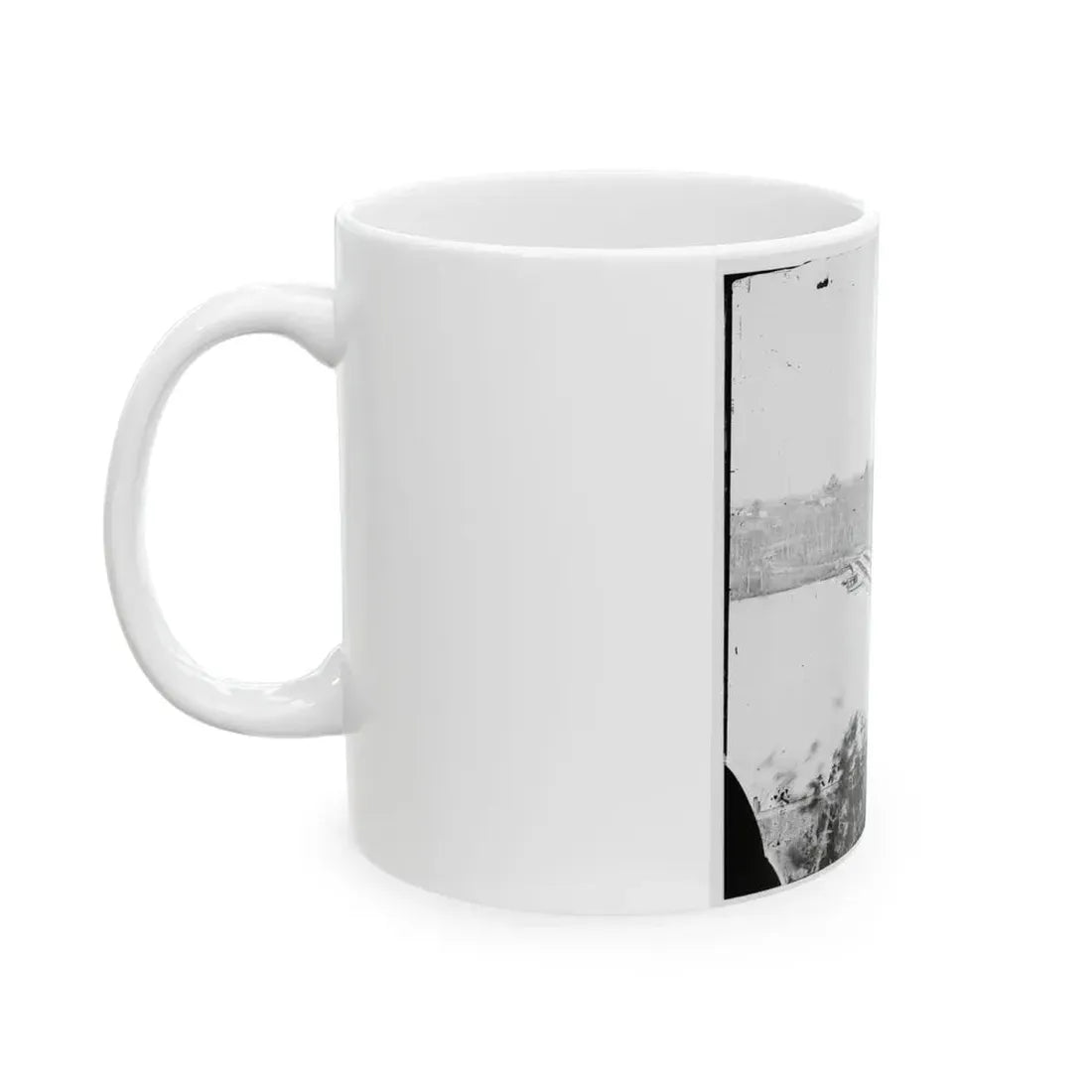 Broadway Landing, Virginia. Pontoon Bridge Across The Appomattox River (U.S. Civil War) White Coffee Mug - Go Mug Yourself