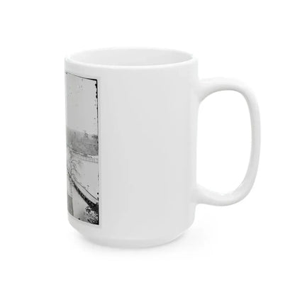 Broadway Landing, Virginia. Pontoon Bridge Across The Appomattox River (U.S. Civil War) White Coffee Mug - Go Mug Yourself