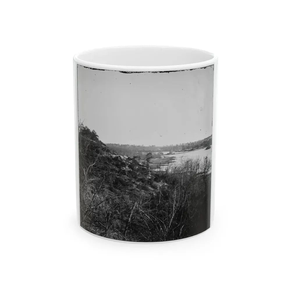 Broadway Landing, Virginia. Where Butler's Troops Crossed The Appomattox River (U.S. Civil War) White Coffee Mug 11oz - Go Mug Yourself